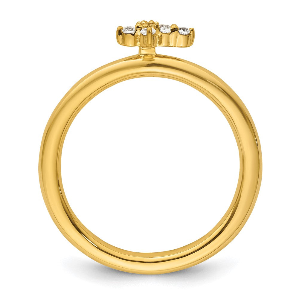 14k Stackable Expressions Diamond Cross Ring