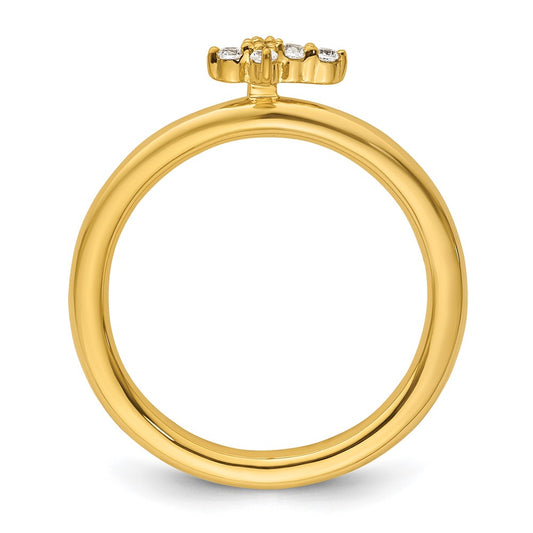 14k Stackable Expressions Diamond Cross Ring