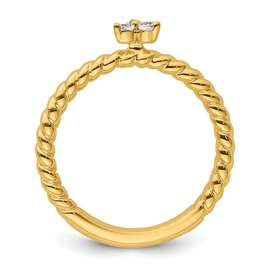 14k Stackable Expressions Diamond Twisted Ring