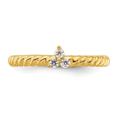 14k Stackable Expressions Diamond Twisted Ring