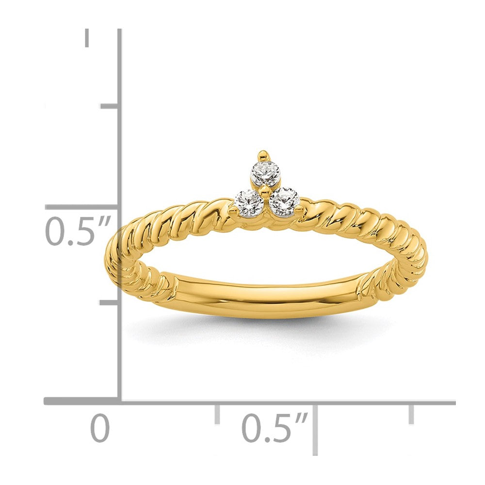 14k Stackable Expressions Diamond Twisted Ring