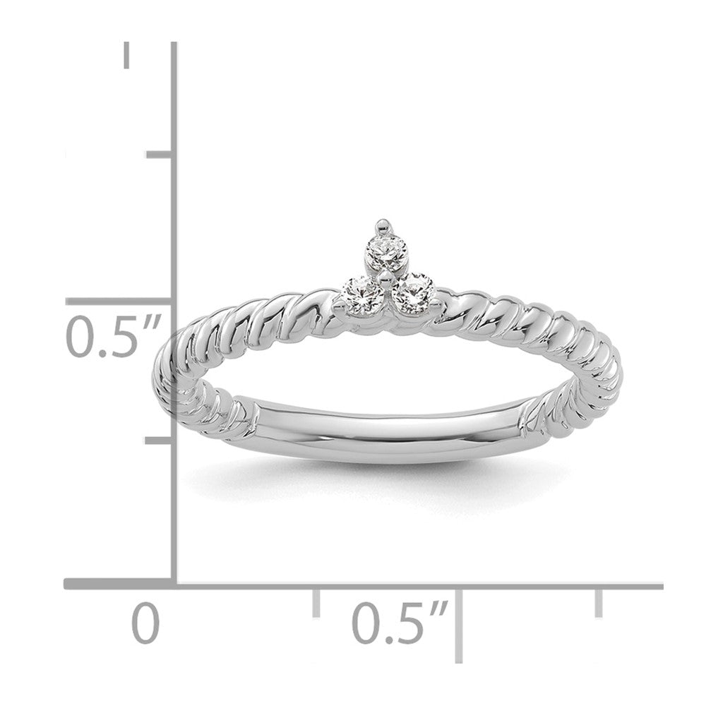 14k White Gold Stackable Expressions Diamond Twisted Ring