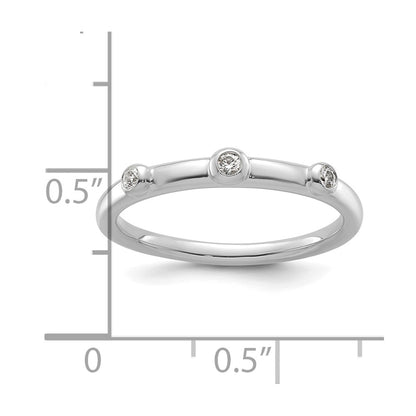 14k White Gold Stackable Expressions Diamond Ring