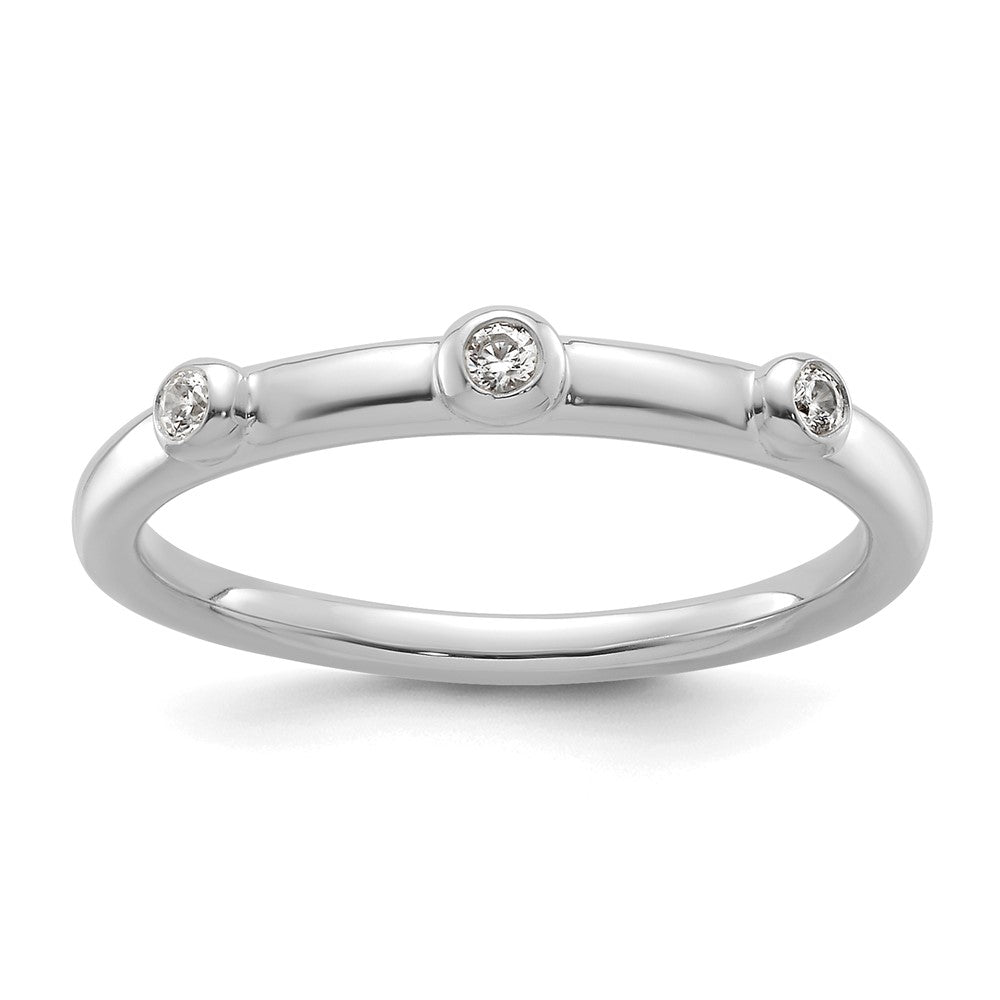 14k White Gold Stackable Expressions Diamond Ring