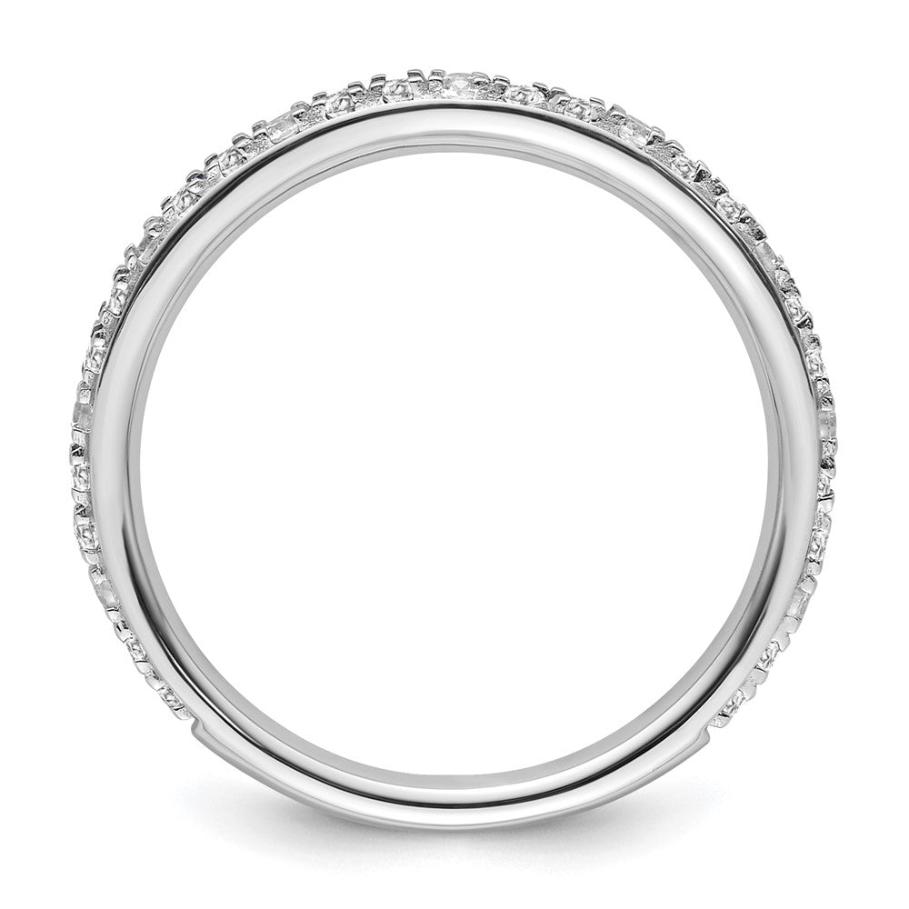 14k White Gold Stackable Expressions White Topaz and Dia. Ring