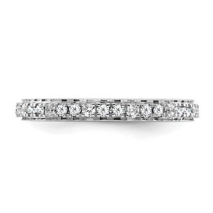14k White Gold Stackable Expressions White Topaz and Dia. Ring