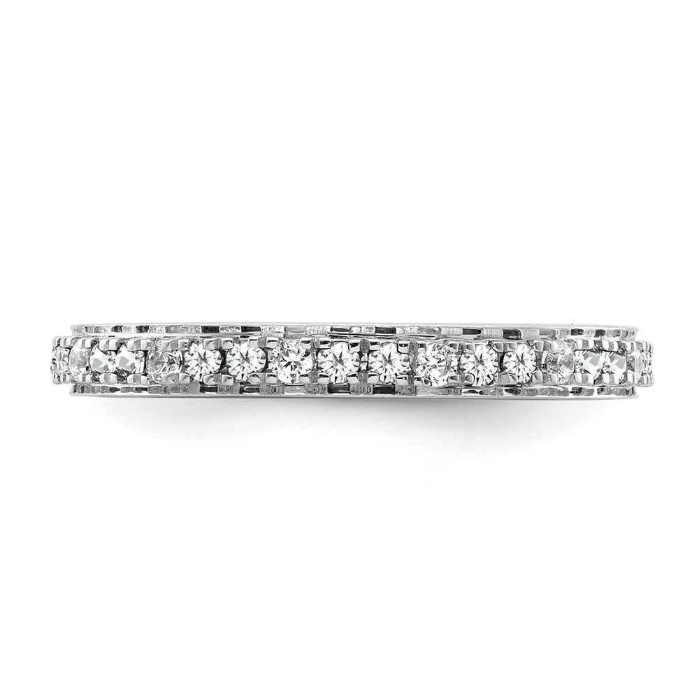 14k White Gold Stackable Expressions White Topaz and Dia. Ring