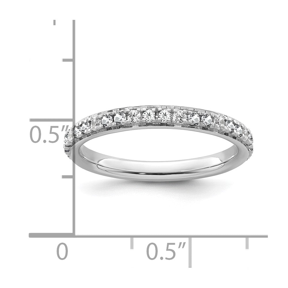 14k White Gold Stackable Expressions White Topaz and Dia. Ring