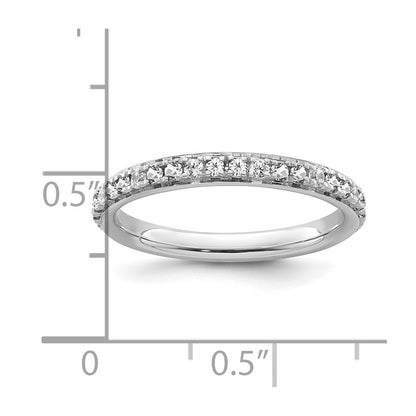 14k White Gold Stackable Expressions White Topaz and Dia. Ring