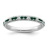 14k White Gold Stackable Expressions Created Emerald and Dia. Ring
