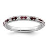 14k White Gold Stackable Expressions Created Ruby and Dia. Ring