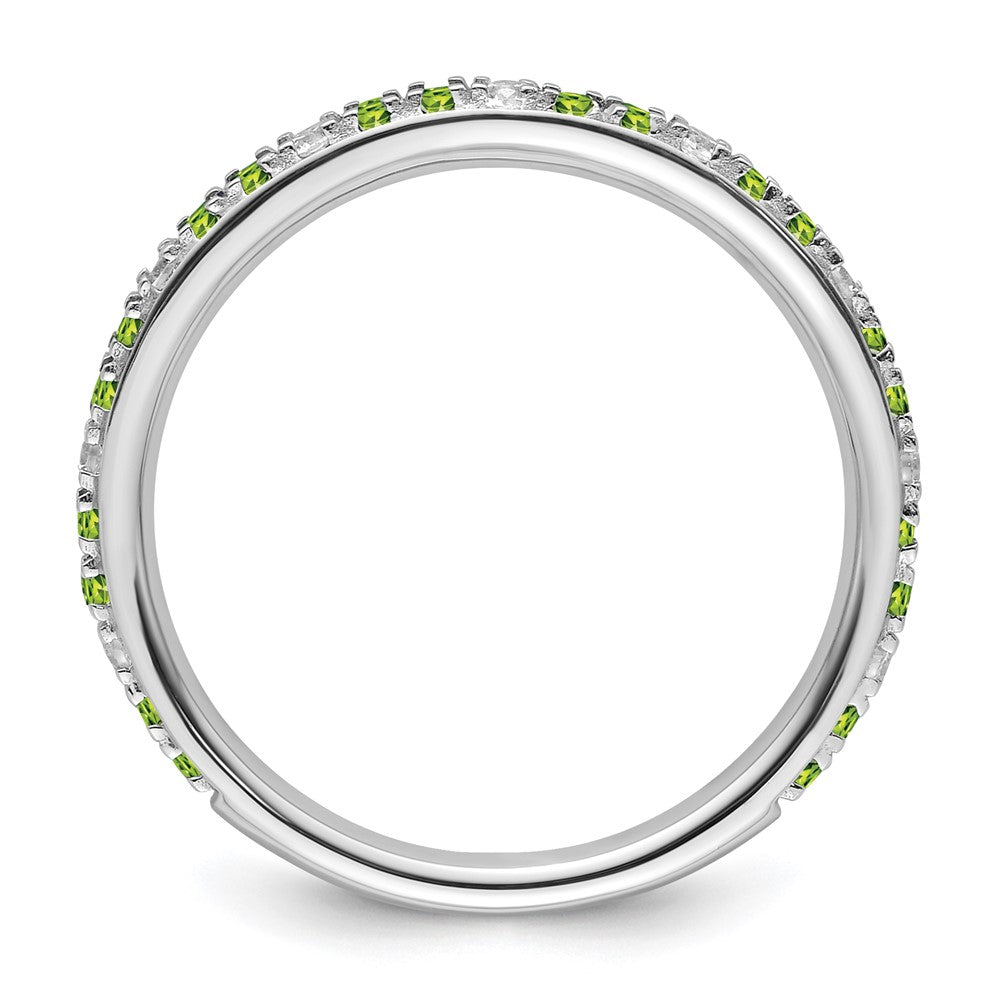 14k White Gold Stackable Expressions Peridot and Diamond Ring