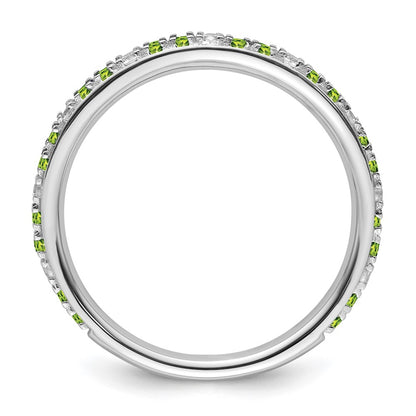14k White Gold Stackable Expressions Peridot and Diamond Ring