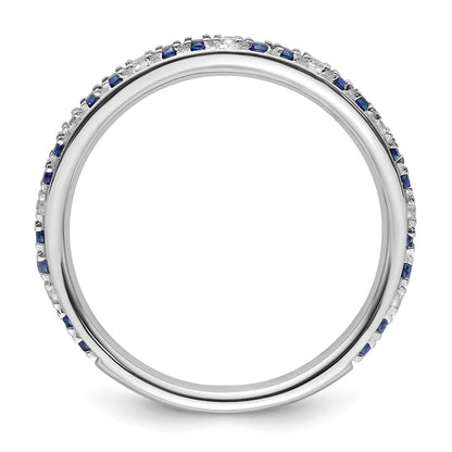 14k White Gold Stackable Expressions Cr.Sapphire and Diamond Ring