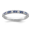14k White Gold Stackable Expressions Cr.Sapphire and Diamond Ring