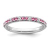 14k White Gold Stackable Expressions Pink Tourmaline/Diamond Ring