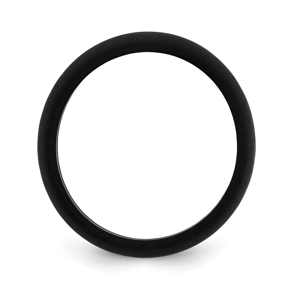 Silicone Black 5.7mm Domed Band Size 8