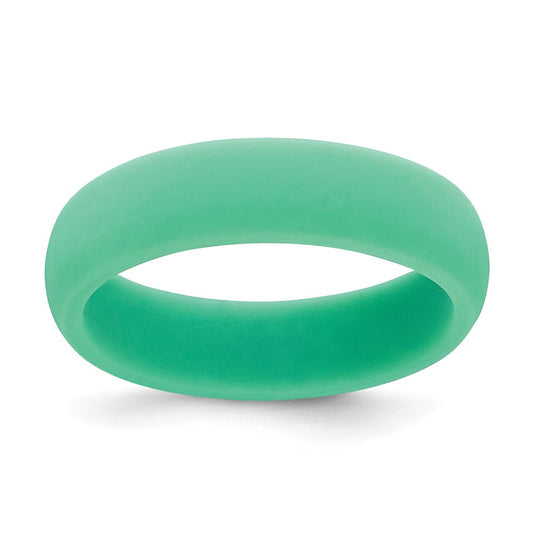 Silicone Mint Green 5.7mm Domed Band Size 9