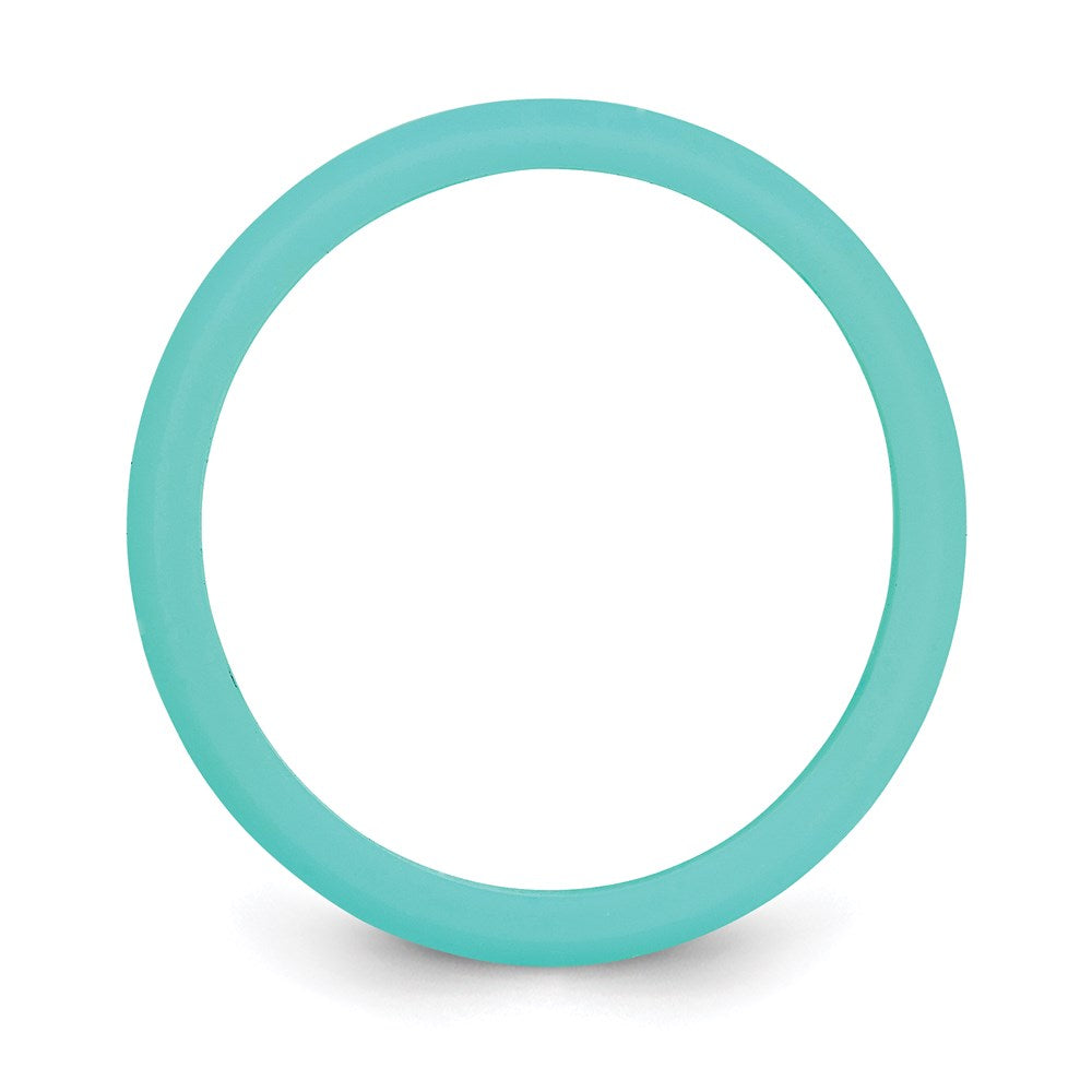 Silicone Sky Blue 5.7mm Domed Band Size 8