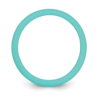 Silicone Sky Blue 5.7mm Domed Band Size 9