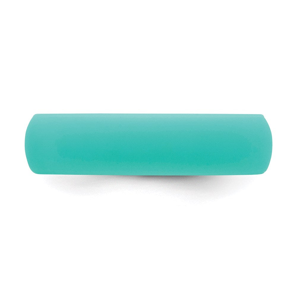 Silicone Sky Blue 5.7mm Domed Band Size 10