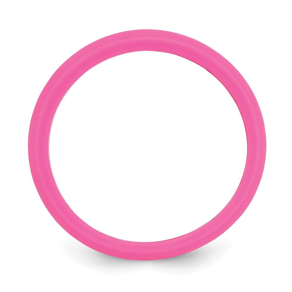 Silicone Hot Pink 5.7mm Domed Band Size 6