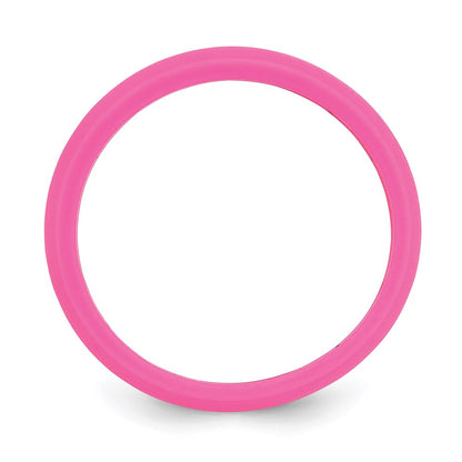 Silicone Hot Pink 5.7mm Domed Band Size 10
