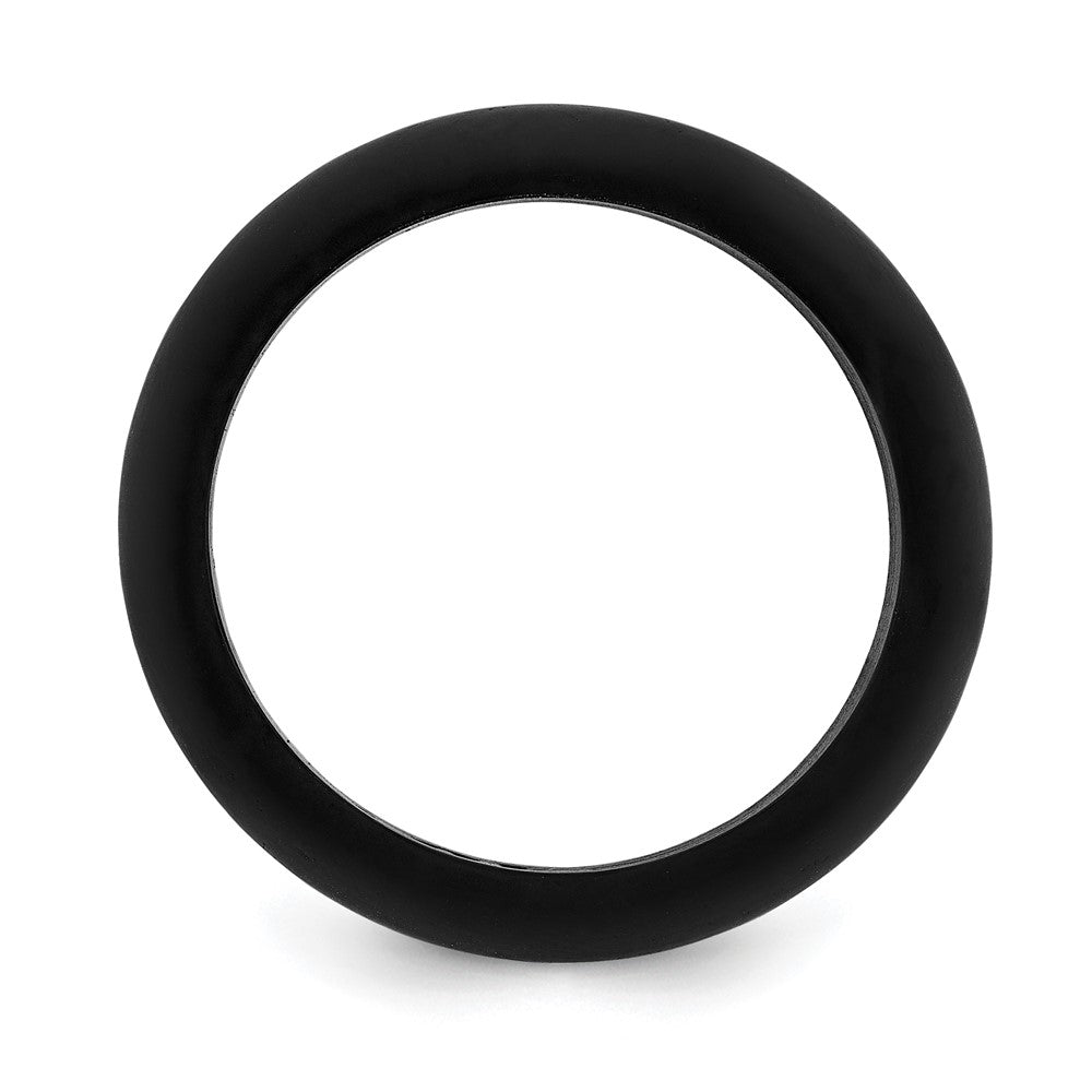 Silicone Black 8mm Domed Band Size 11