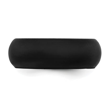 Silicone Black 8mm Domed Band Size 11