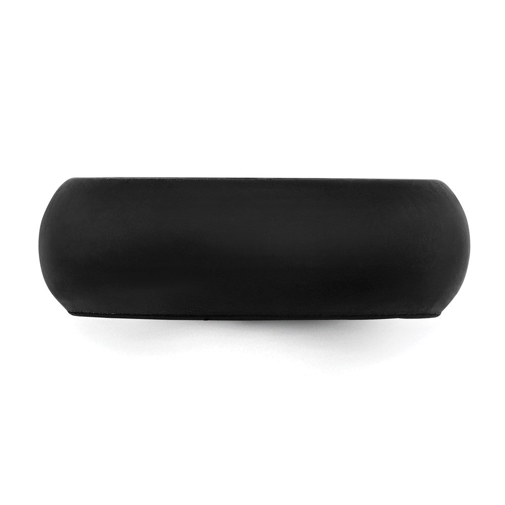 Silicone Black 8mm Domed Band Size 10