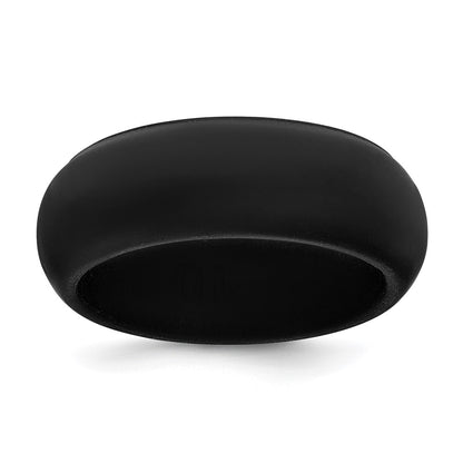 Silicone Black 8mm Domed Band Size 11