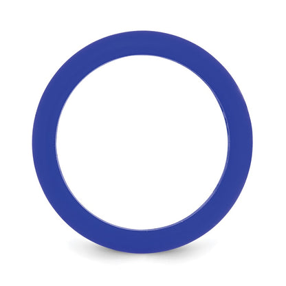Silicone Blue 8mm Domed Band Size 7