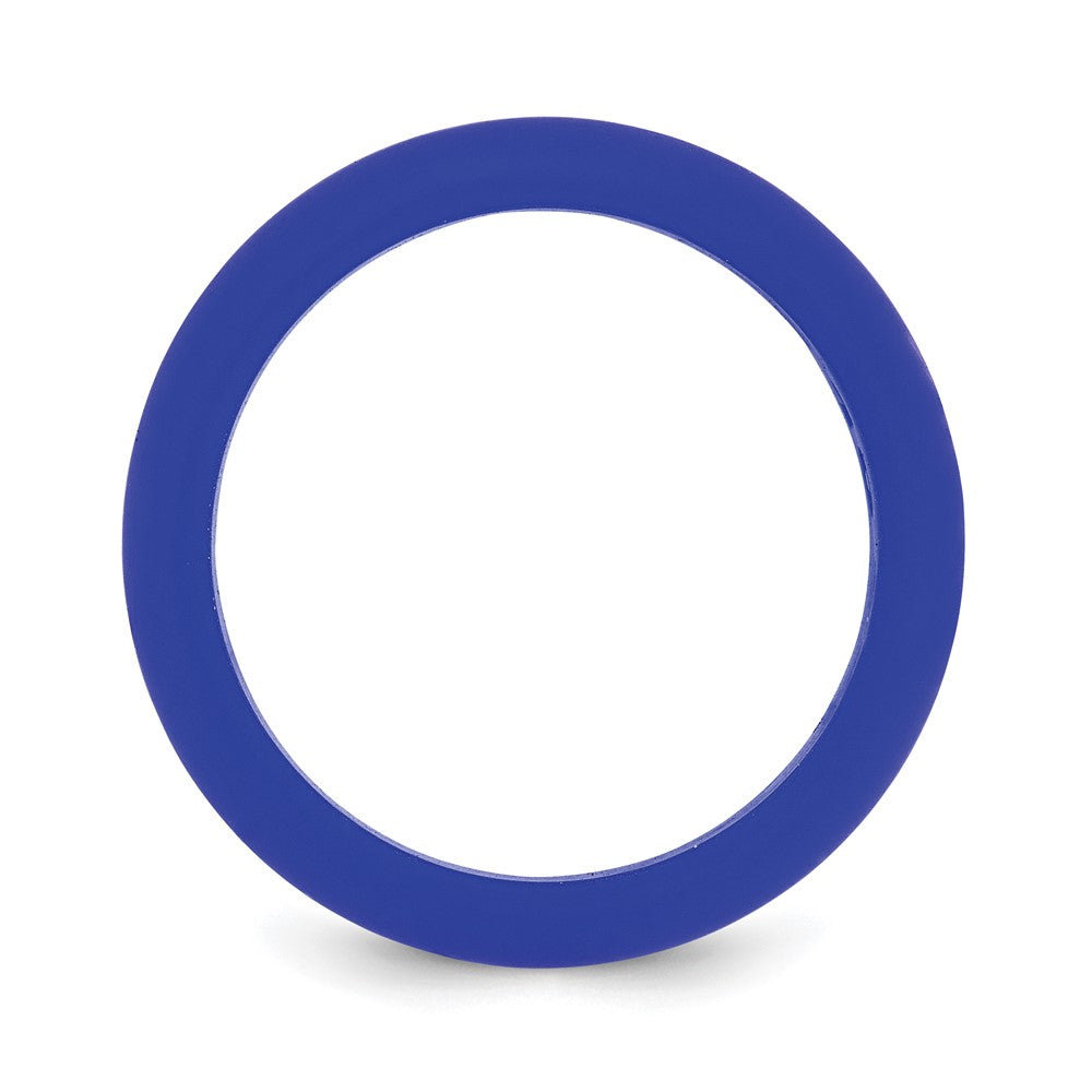 Silicone Blue 8mm Domed Band Size 11
