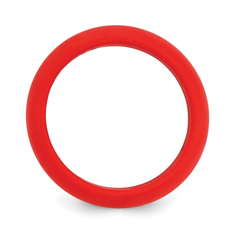 Silicone Red 8mm Domed Band Size 11