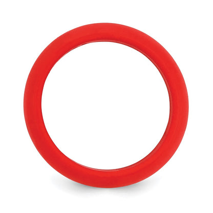 Silicone Red 8mm Domed Band Size 11