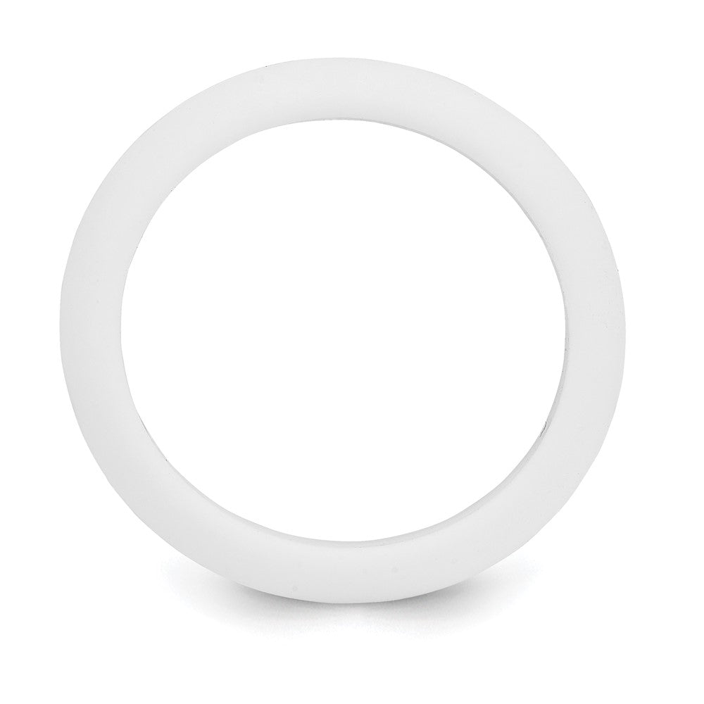 Silicone White 8mm Domed Band Size 10