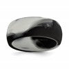 Silicone Black and Grey Camouflage 8.7mm Domed Band Size 10