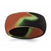 Silicone Green and Brown Camouflage 8.7mm Domed Band Size 12