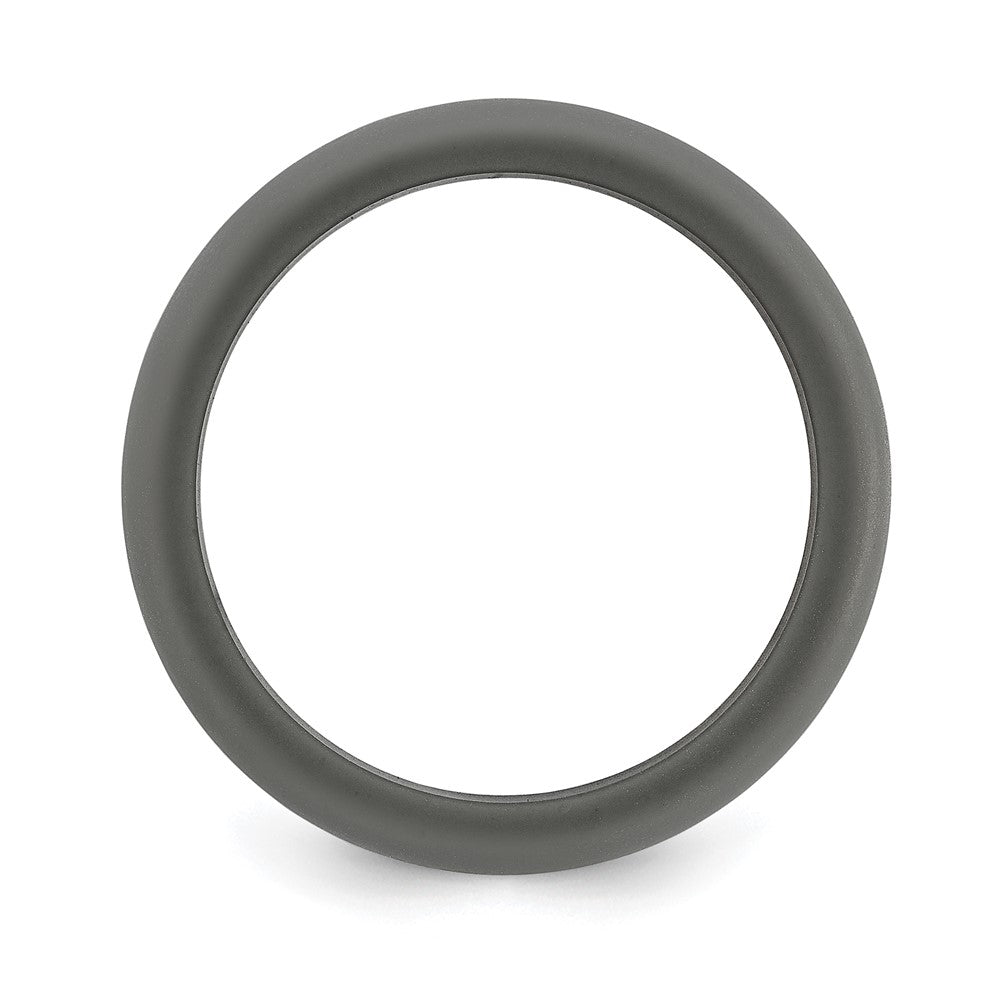 Silicone Dark Grey 8.7mm Domed Band Size 12