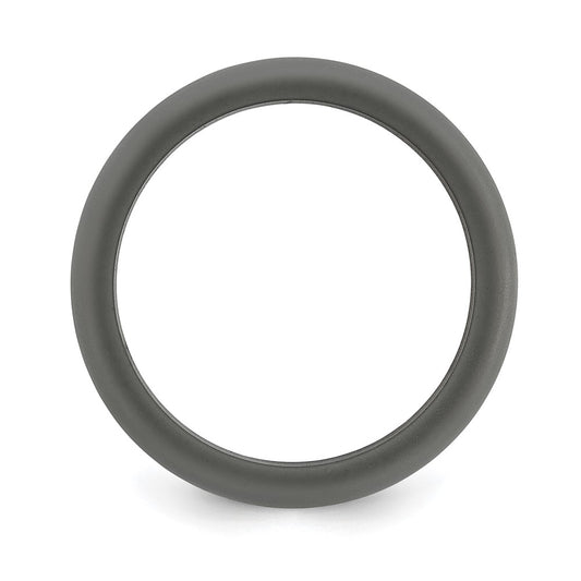 Silicone Dark Grey 8.7mm Domed Band Size 12
