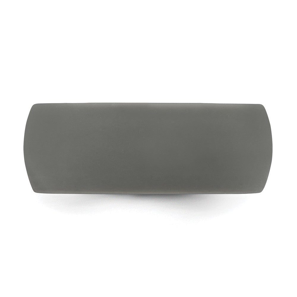Silicone Dark Grey 8.7mm Domed Band Size 12