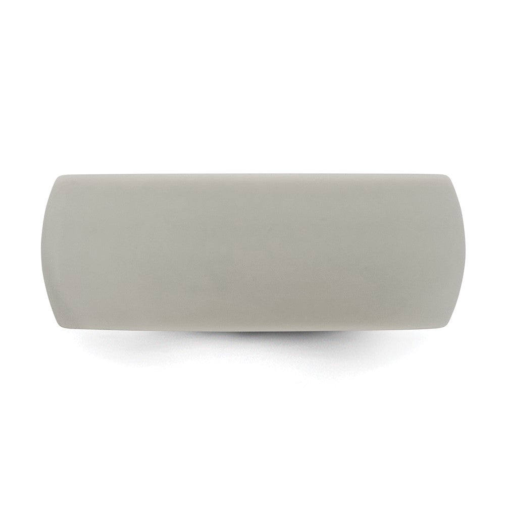 Silicone Light Grey 8.7mm Domed Band Size 14