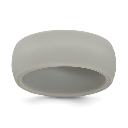 Silicone Light Grey 8.7mm Domed Band Size 9