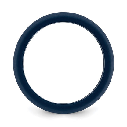 Silicone Navy Blue 8.7mm Domed Band Size 12