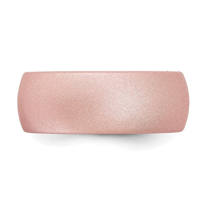 Silicone Pink Metallic 8.7mm Domed Band Size 8