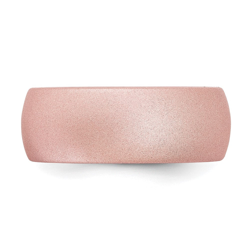 Silicone Pink Metallic 8.7mm Domed Band Size 13