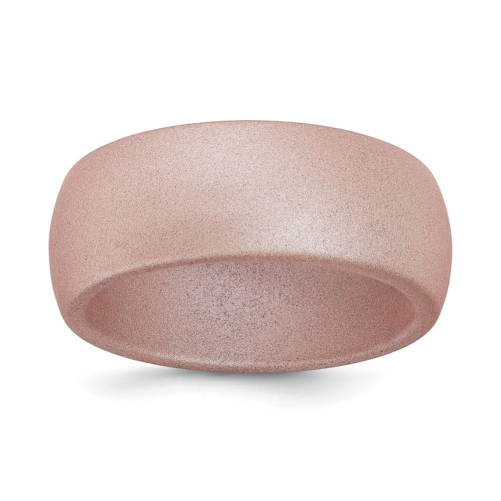 Silicone Pink Metallic 8.7mm Domed Band Size 8