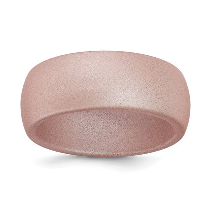 Silicone Pink Metallic 8.7mm Domed Band Size 8