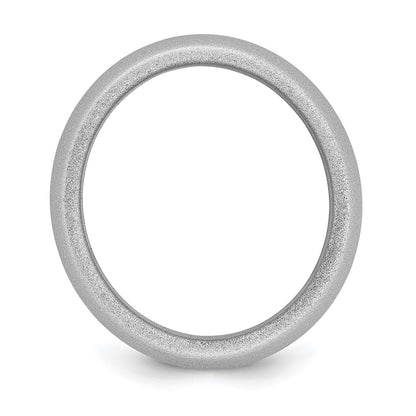 Silicone Silver Metallic 8.7mm Domed Band Size 14