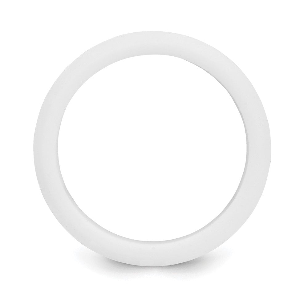 Silicone White 8.7mm Domed Band Size 13